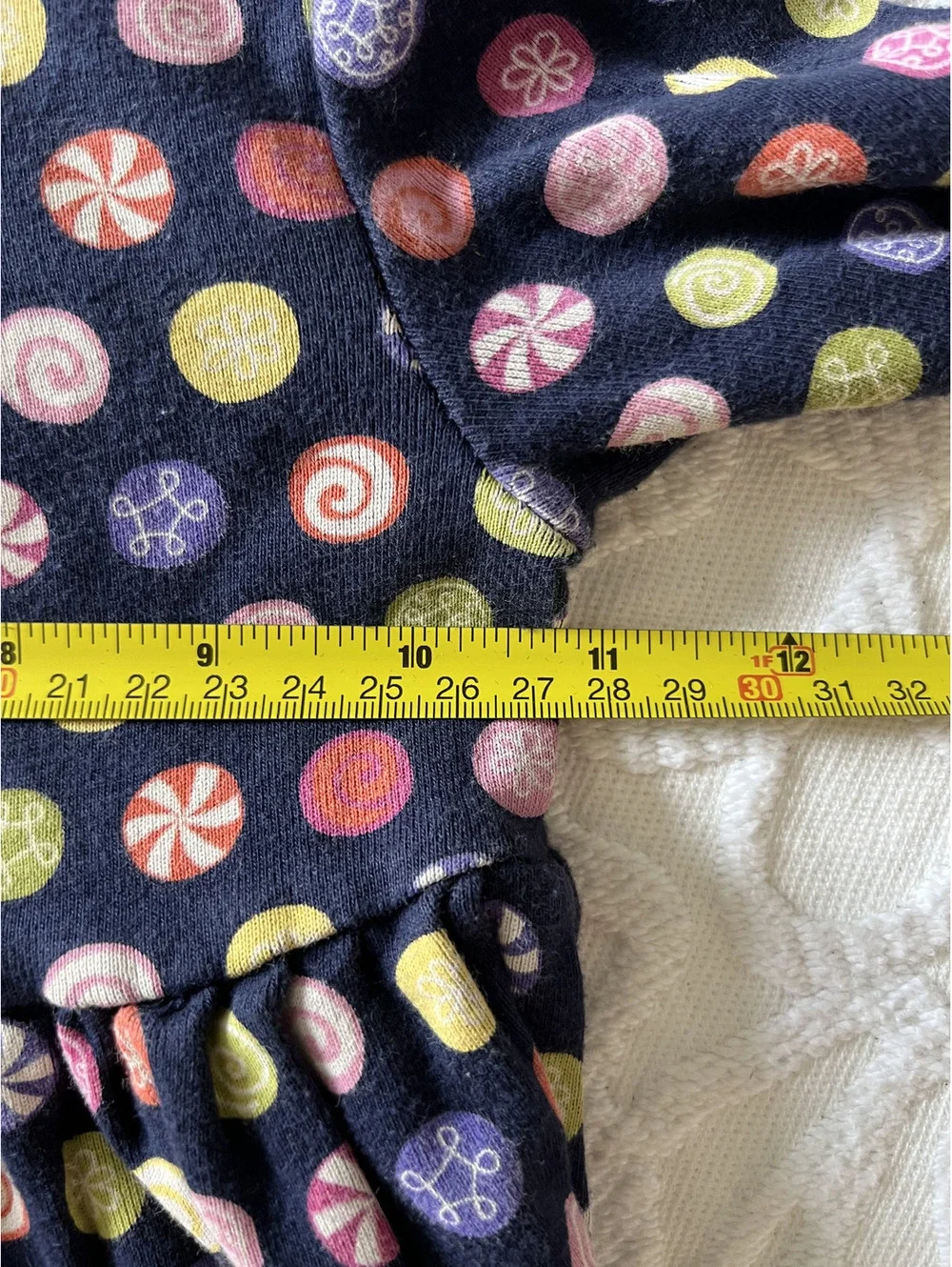 Y2K Gymboree 2008 Navy Candy AOP Long Sleeve Dress